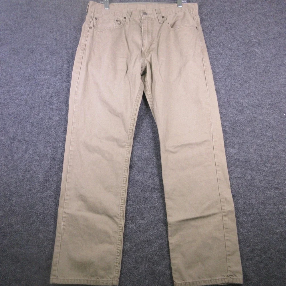Levis 559 Jeans Mens 34x31 Beige Relaxed Straight Fit Denim Light Wash Cotton